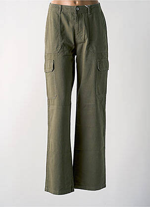 Pantalon cargo tissage popeline taille normale vert ONLY femme