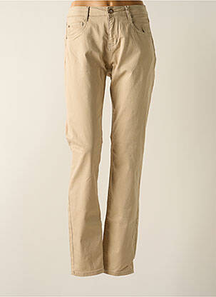Pantalon slim tissage popeline taille normale beige CREAM femme