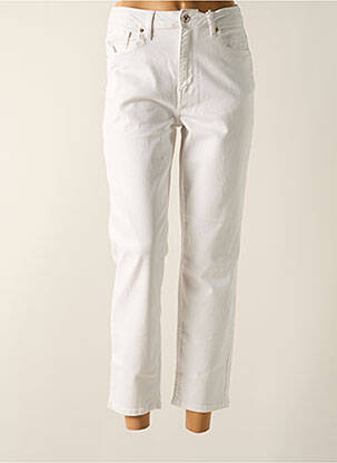 Jean coupe mom stretch taille haute blanc FRACOMINA femme