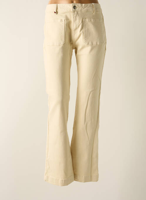 Jeans bootcut beige F.A.M. pour femme