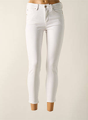 Pantalon 7/8 fermeture zippée sous rabat boutonné blanc FRACOMINA femme