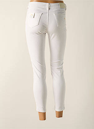 Pantalon 7/8 fermeture zippée sous rabat boutonné blanc FRACOMINA femme