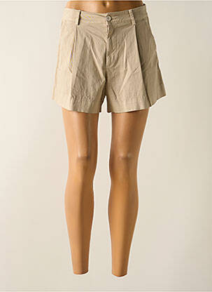 Short fermeture zippée sous rabat boutonné beige LOKITA femme