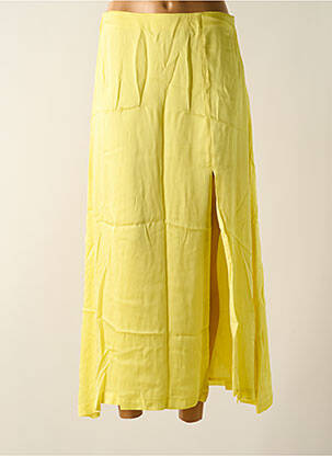 Jupe mi-longue fermeture zip latéral jaune LE SUN femme