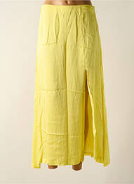 Jupe mi-longue fermeture zip latéral jaune LE SUN femme