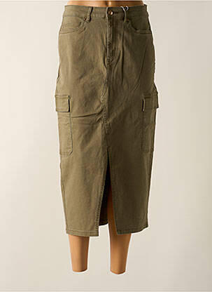 Jupe mi-longue vert ONLY femme