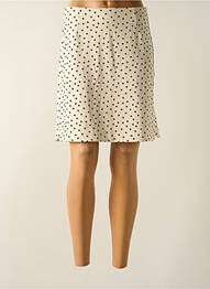 Jupe courte coupe droite beige ICHI femme