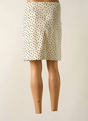 Jupe courte coupe droite beige ICHI femme