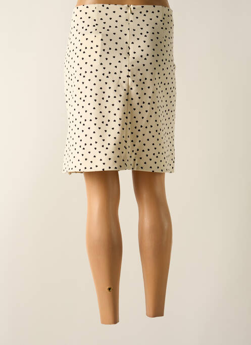Jupe courte coupe droite beige ICHI femme