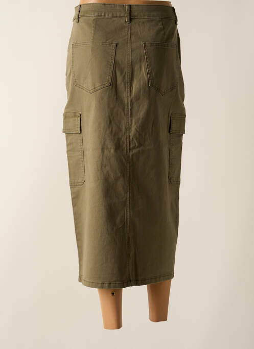 Jupe mi-longue vert ONLY femme