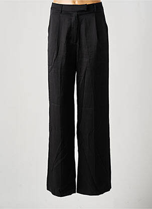Pantalon droit fermeture zippée sous rabat boutonné taille normale noir GRACE & MILA femme
