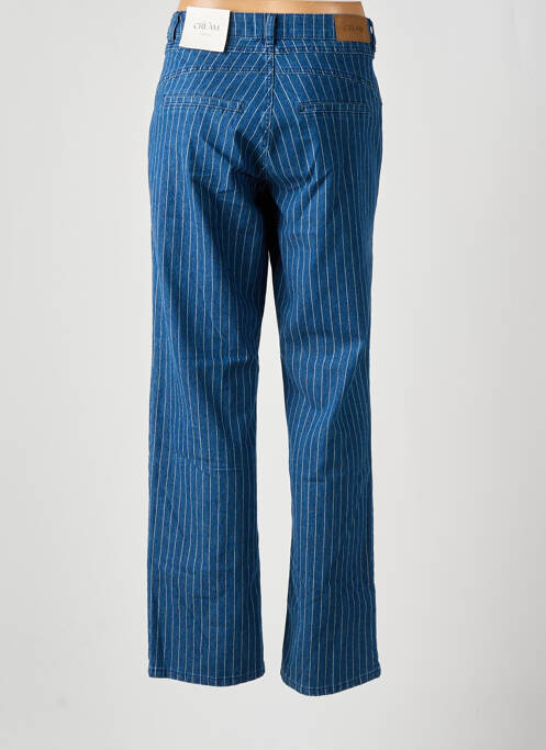 Pantalon droit fermeture zippée sous rabat boutonné taille normale bleu CREAM femme