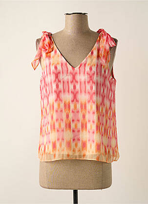 Top tissage crêpe sans manche rouge VERO MODA femme