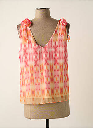 Top tissage crêpe sans manche rouge VERO MODA femme
