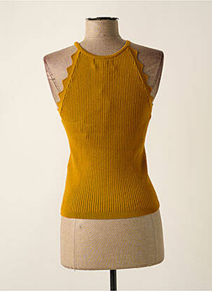 Pull stretch sans manche jaune AWARE BY VERO MODA femme