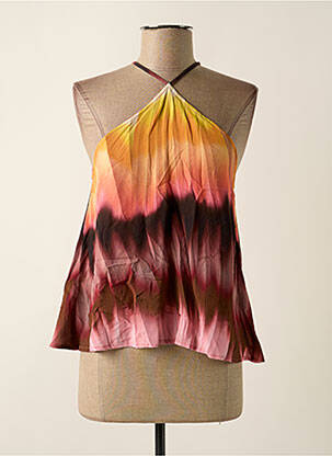 Top col v fines bretelles orange LE SUN femme