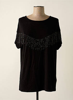 T-shirt coupe droite manches courtes noir FRACOMINA femme