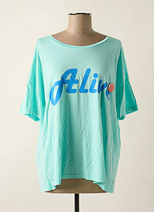 T-shirt sérigraphie manches courtes bleu ONE TEE femme
