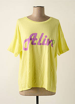 T-shirt sérigraphie manches courtes jaune ONE TEE femme