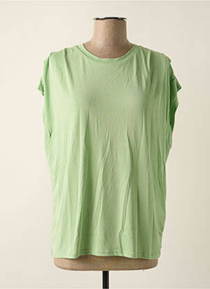 T-shirt coupe droite manches courtes vert ICHI femme