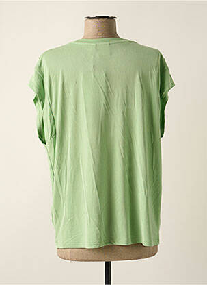 T-shirt coupe droite manches courtes vert ICHI femme