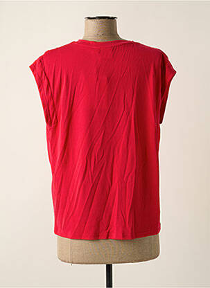 T-shirt coupe droite manches courtes rouge ICHI femme