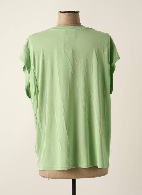 T-shirt coupe droite manches courtes vert ICHI femme