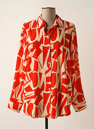 Chemisier imprimé fantaisie manches longues orange ONLY femme