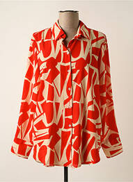 Chemisier imprimé fantaisie manches longues orange ONLY femme