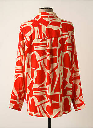 Chemisier imprimé fantaisie manches longues orange ONLY femme