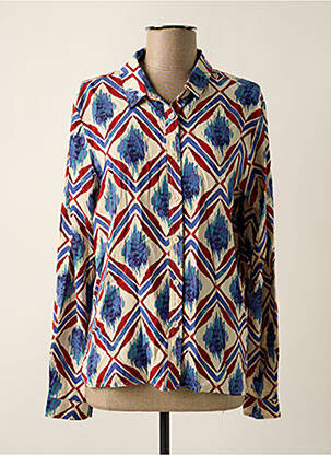 Chemisier imprimé fantaisie manches longues bleu FREEMAN T.PORTER femme