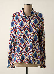 Chemisier imprimé fantaisie manches longues bleu FREEMAN T.PORTER femme