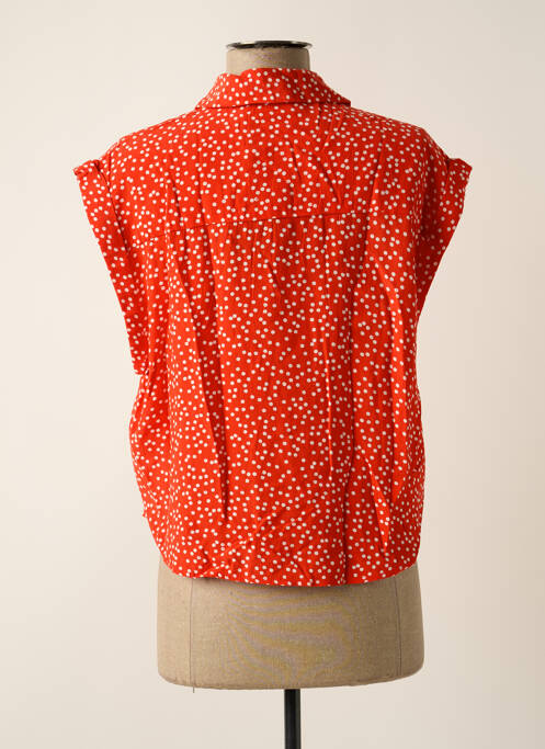 Blouse manches courtes manches courtes orange PIECES femme