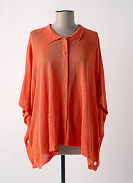 Gilet manches courtes fermeture boutonnée sur le devant orange A.POIL femme