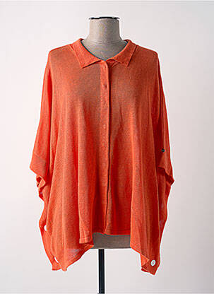 Gilet manches courtes fermeture boutonnée sur le devant orange A.POIL femme