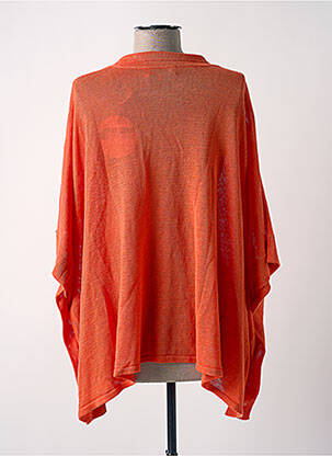 Gilet manches courtes fermeture boutonnée sur le devant orange A.POIL femme