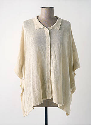 Gilet manches courtes fermeture boutonnée sur le devant beige A.POIL femme