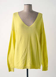 Pull col v manches longues jaune CREAM femme