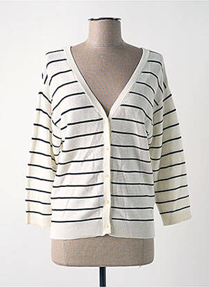 Gilet manches longues manches 3/4 blanc CREAM femme