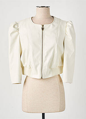 Veste simili cuir manches longues blanc FRACOMINA femme