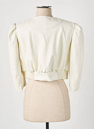 Veste simili cuir manches longues blanc FRACOMINA femme