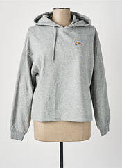 Sweat-shirt à capuche gris PIECES pour femme seconde vue