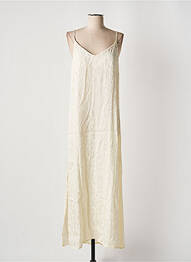 Robe longue coupe fluide fines bretelles beige GRACE & MILA femme
