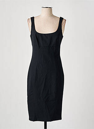 Robe mi-longue fermeture zippée au dos fines bretelles noir RELISH femme