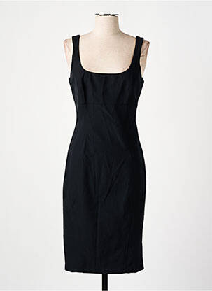 Robe mi-longue tissage crêpe fines bretelles noir RELISH femme