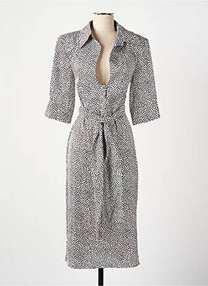 Robe mi-longue manches courtes manches courtes beige RELISH femme