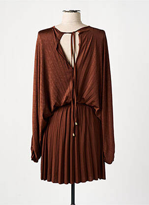 Robe mi-longue manches 3/4 manches 3/4 marron RELISH femme