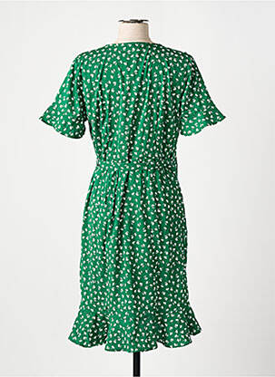 Robe mi-longue imprimé fleurs manches courtes vert ONLY femme