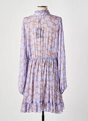 Robe mi-longue imprimé fleurs manches longues violet RELISH femme