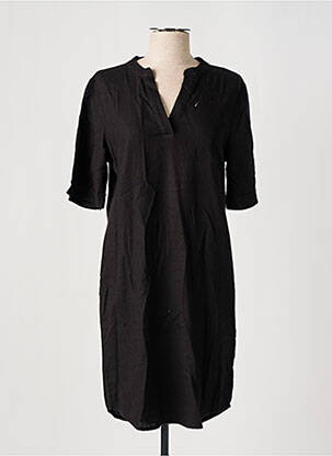Robe courte manches courtes manches courtes noir ICHI femme